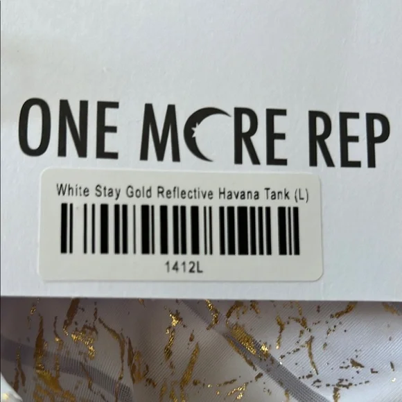 ZYIA White Stay Gold Reflective Women's Tank Top NWT - Picture 5 of 6